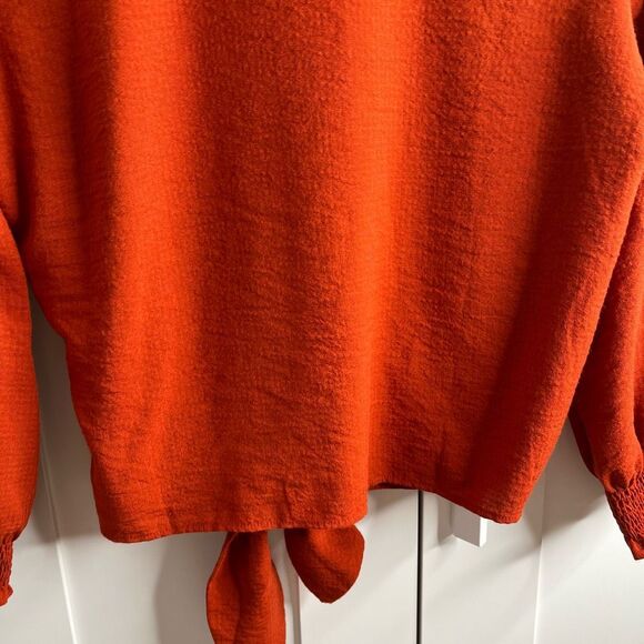 Madewell Smocked sleeve wrap red long sleeve top small - Picture 12 of 12